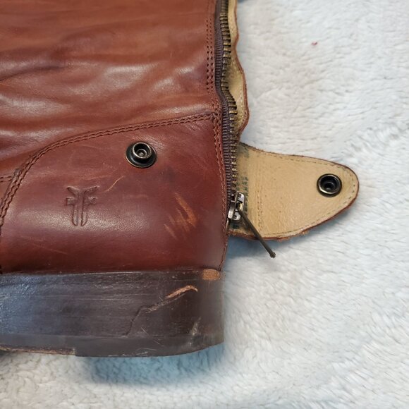 Frye Tan Brown Leather Cowgirl Western Bohemian Rodeo Boho Riding Tall Boots 7 B - Picture 6 of 16